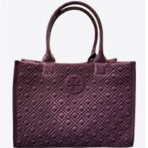 Tory Burch Marion Deep Purple Quilted Tote